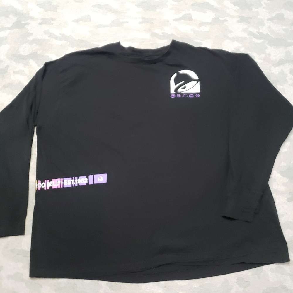 Taco Bell Shirt Mens 2X Black Pullover Long Sleeve Employee